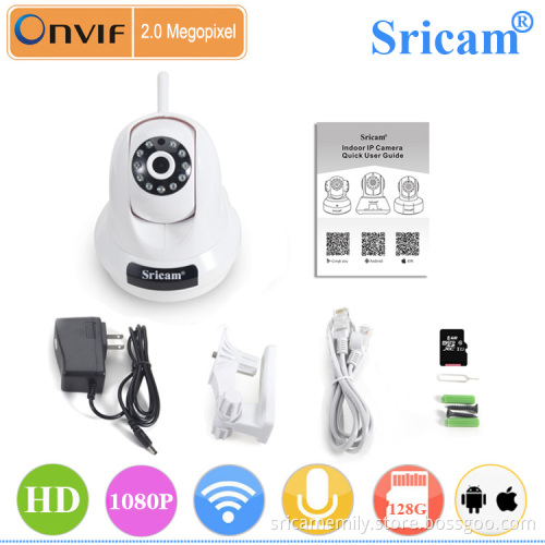 Shenzhen Sricam SP019 Onvif P2P HD 1080P Two Way Audio Remote Monitor Dome IP Camera with SD Card Slot
